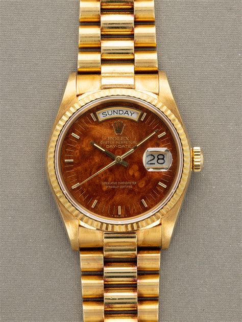 rolex day date burlwood